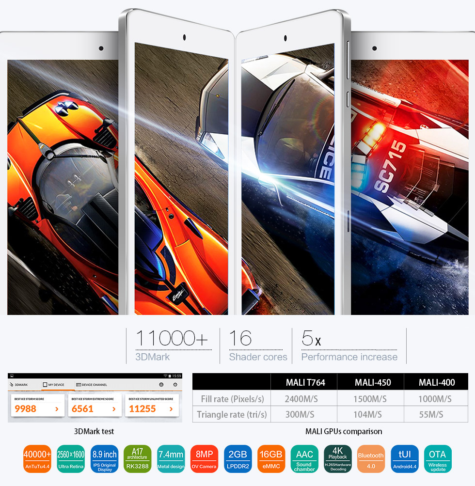  Teclast P90HD RK3288 Quad Core 1.8GHz 8.9 Inch Super Retina Touch Screen 2560*1600 Tablet PC Android
